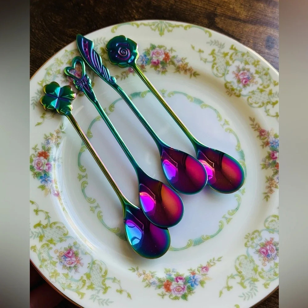 Rainbow Demitasse Spoons - Coffee/Dessert Spoon Set